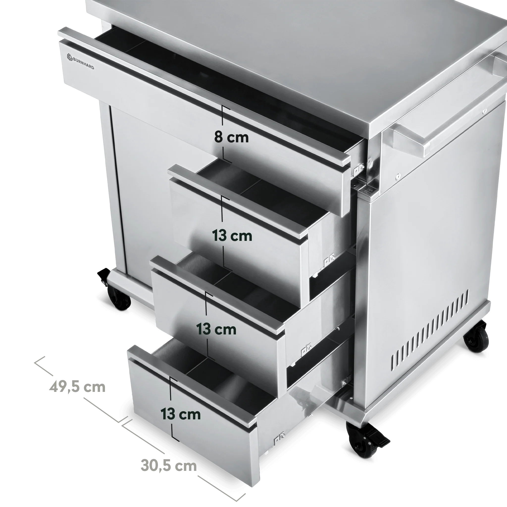 Burnhard Grill Beistellwagen Edelstahl