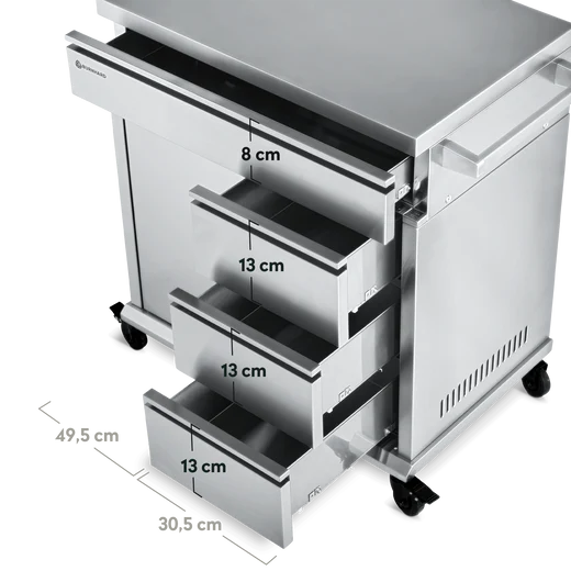Burnhard Edelstahl Grill Beistellwagen