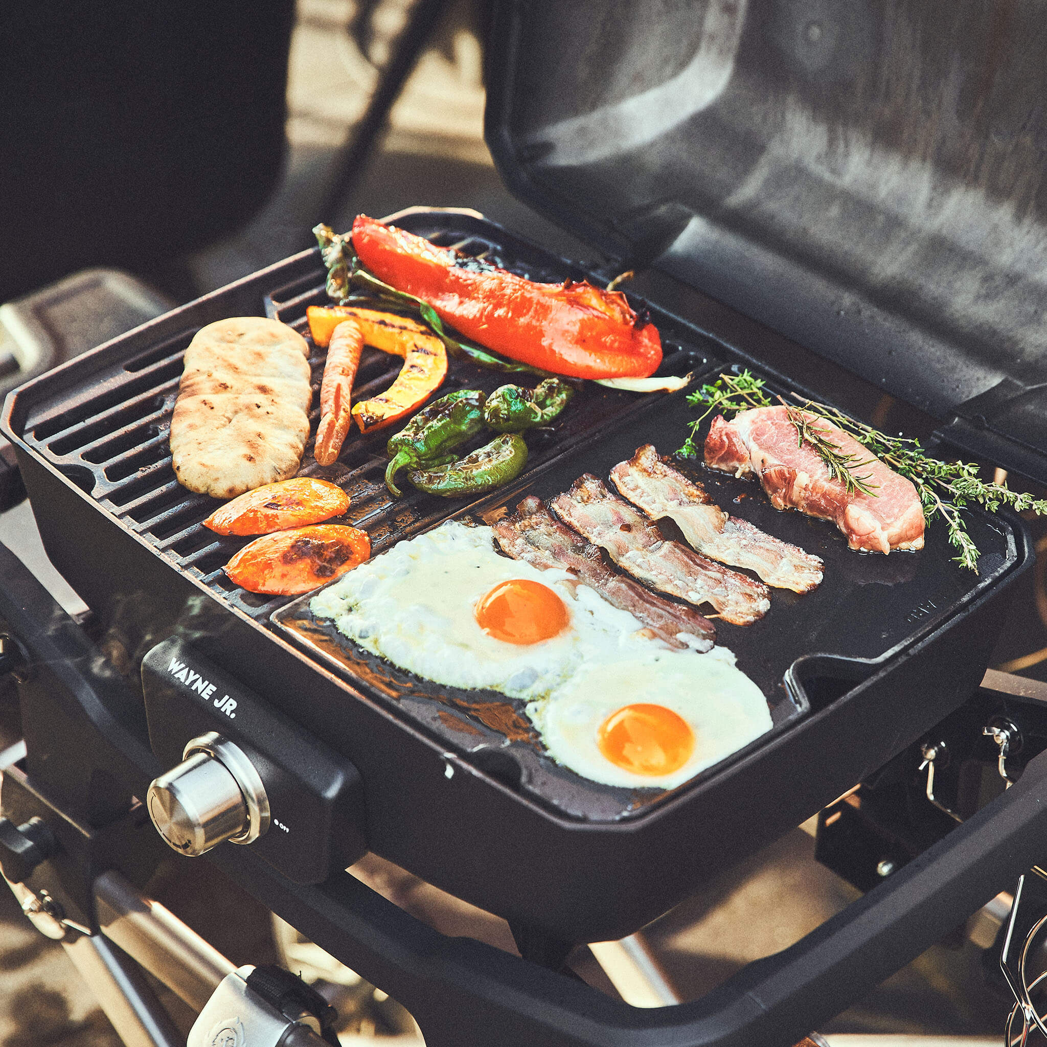 Burnhard Grillplatte Gusseisen beidseitig WAYNE Jr. 1-Brenner | 21.5 cm x 32 cm x 0.7 cm