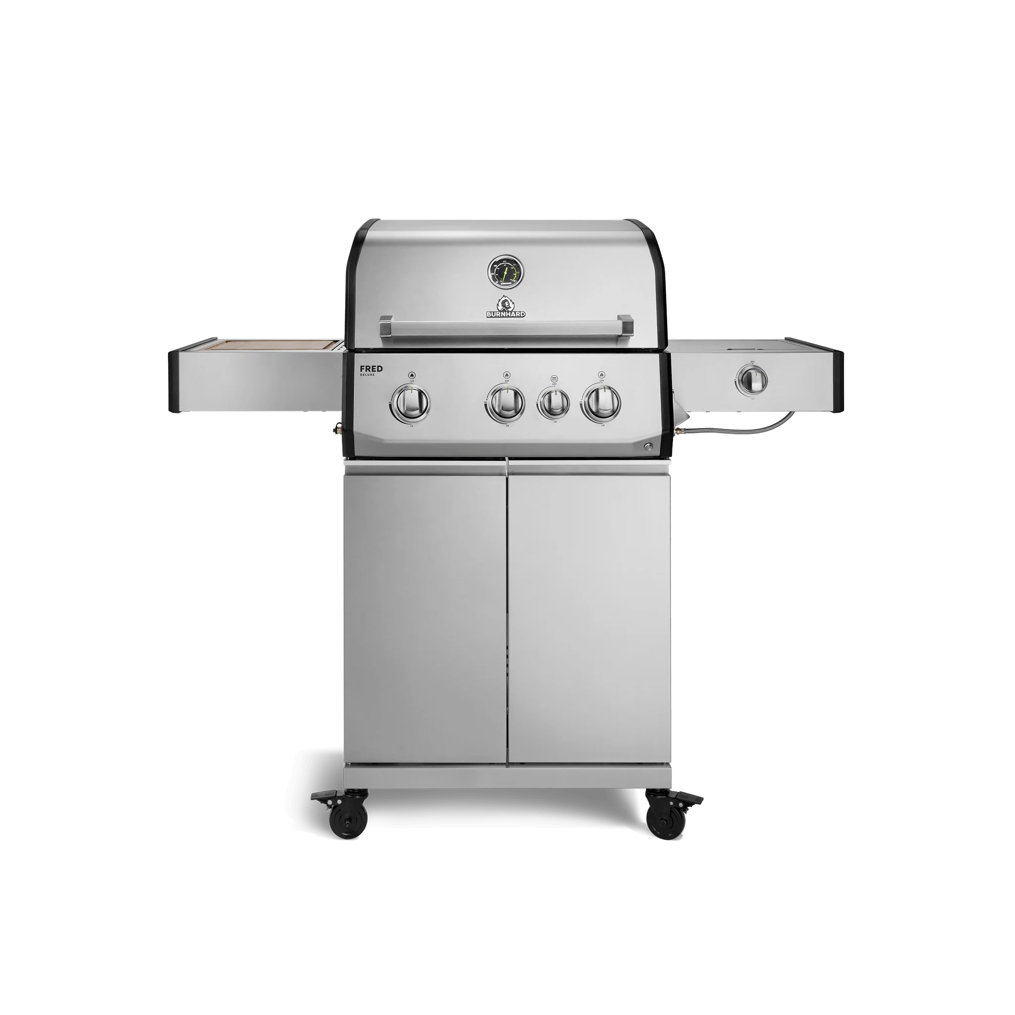 Burnhard FRED Deluxe Gasgrill 3-Brenner Edelstahl mit Gusseisenrost Series 4