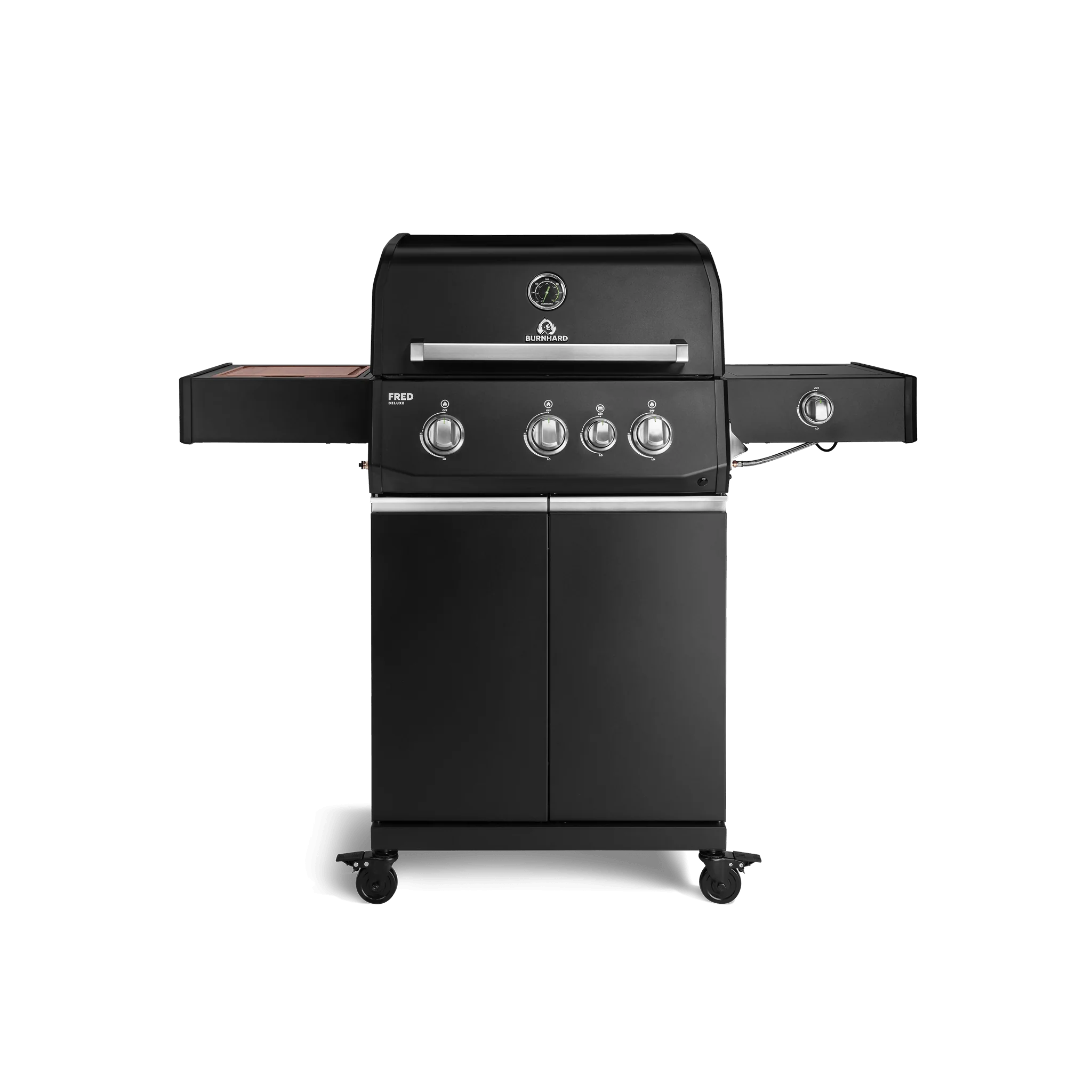 Burnhard FRED Deluxe Gasgrill 3-Brenner Black Edition mit Edelstahlrost Series 4