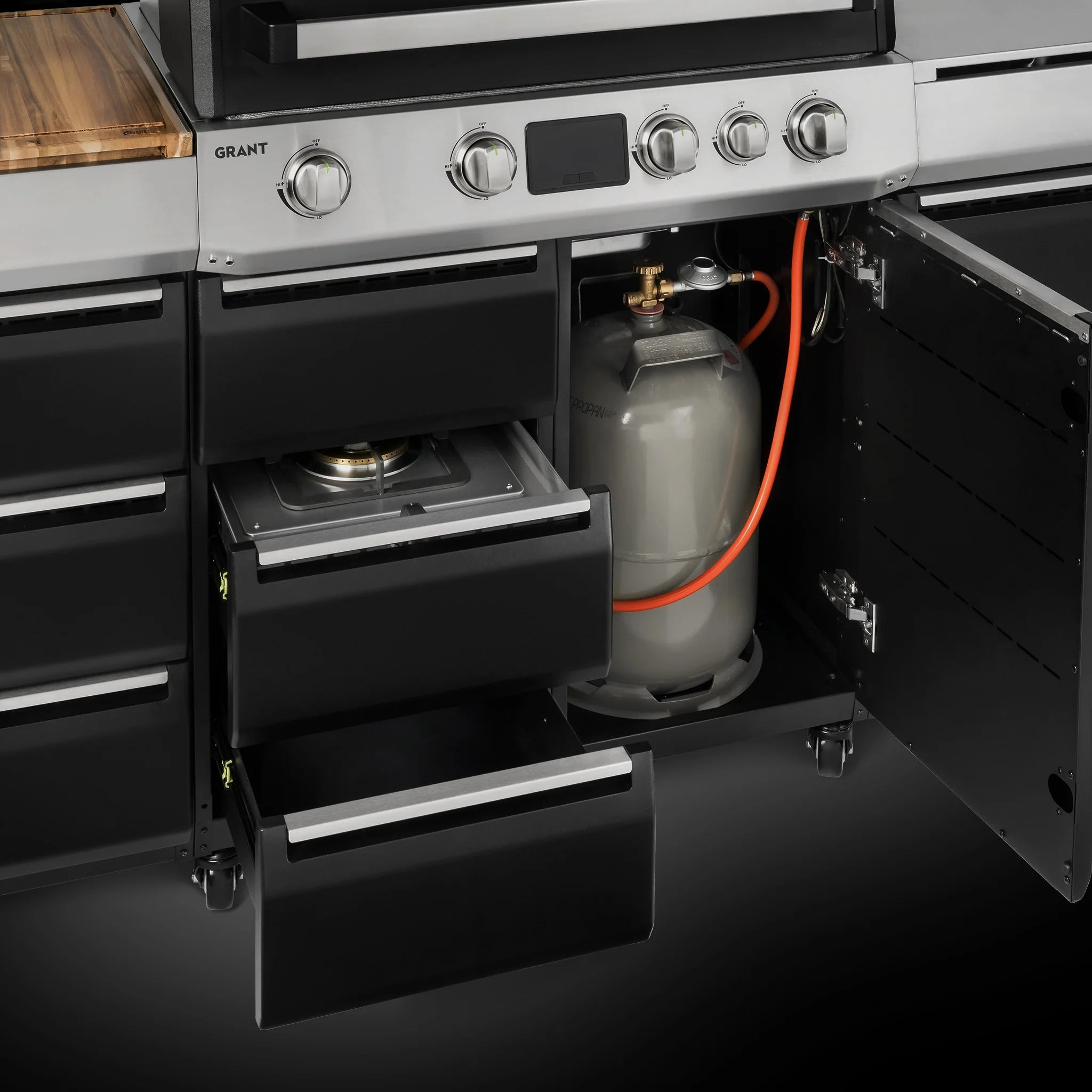 Burnhard GRANT Station - Modularer Gasgrill 4-Brenner mit Schubladen und Gusseisenrost