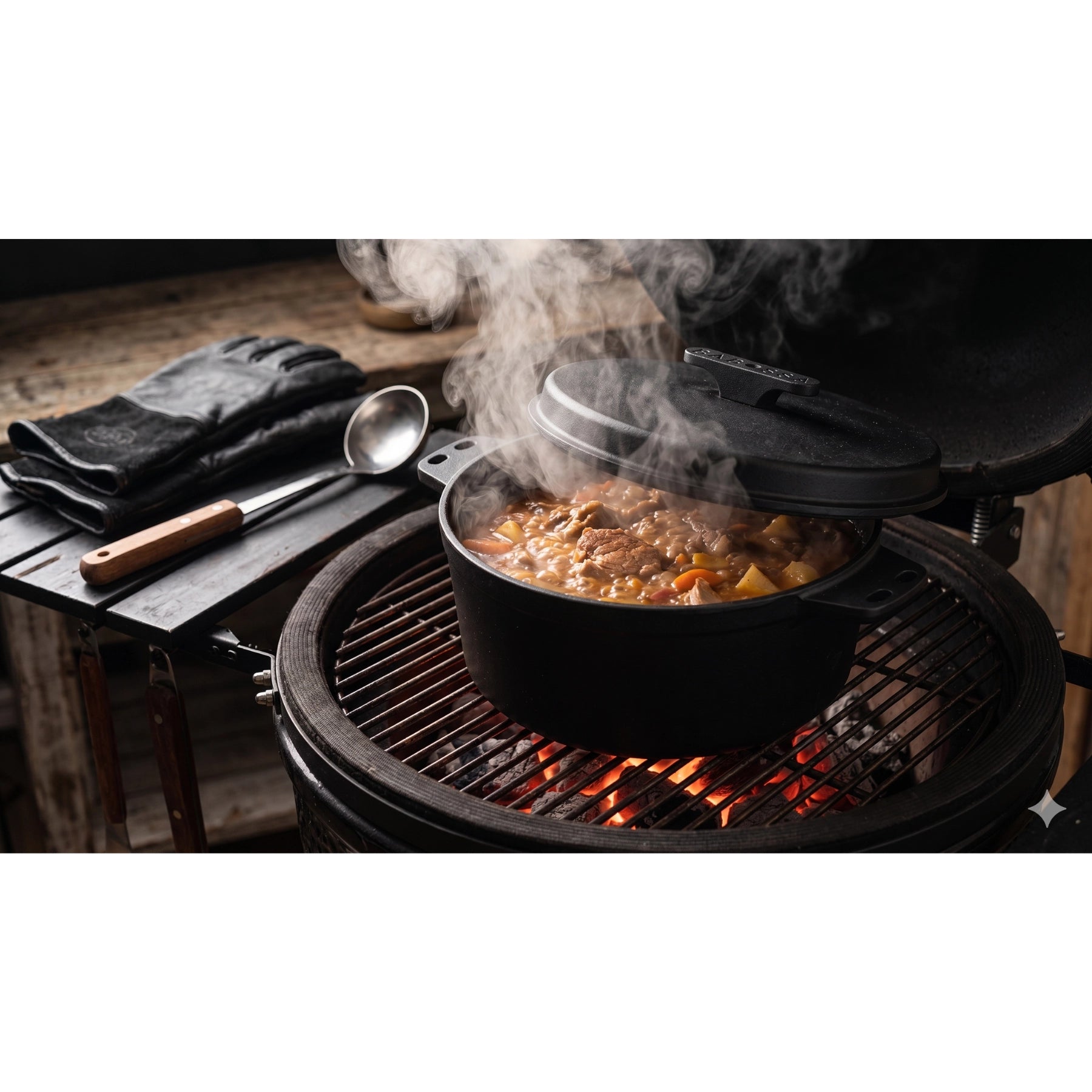 Babossa 9er Innovativer Gusseiserner Topf | SET Deckelheber & Kreuz | Dutch Oven | Made In Germany