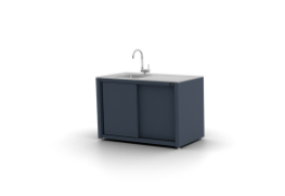 Dukin Outdoorküche CookOUT® BLANK 135. Maße: 135 x 90 x 70 cm (BxHxT).