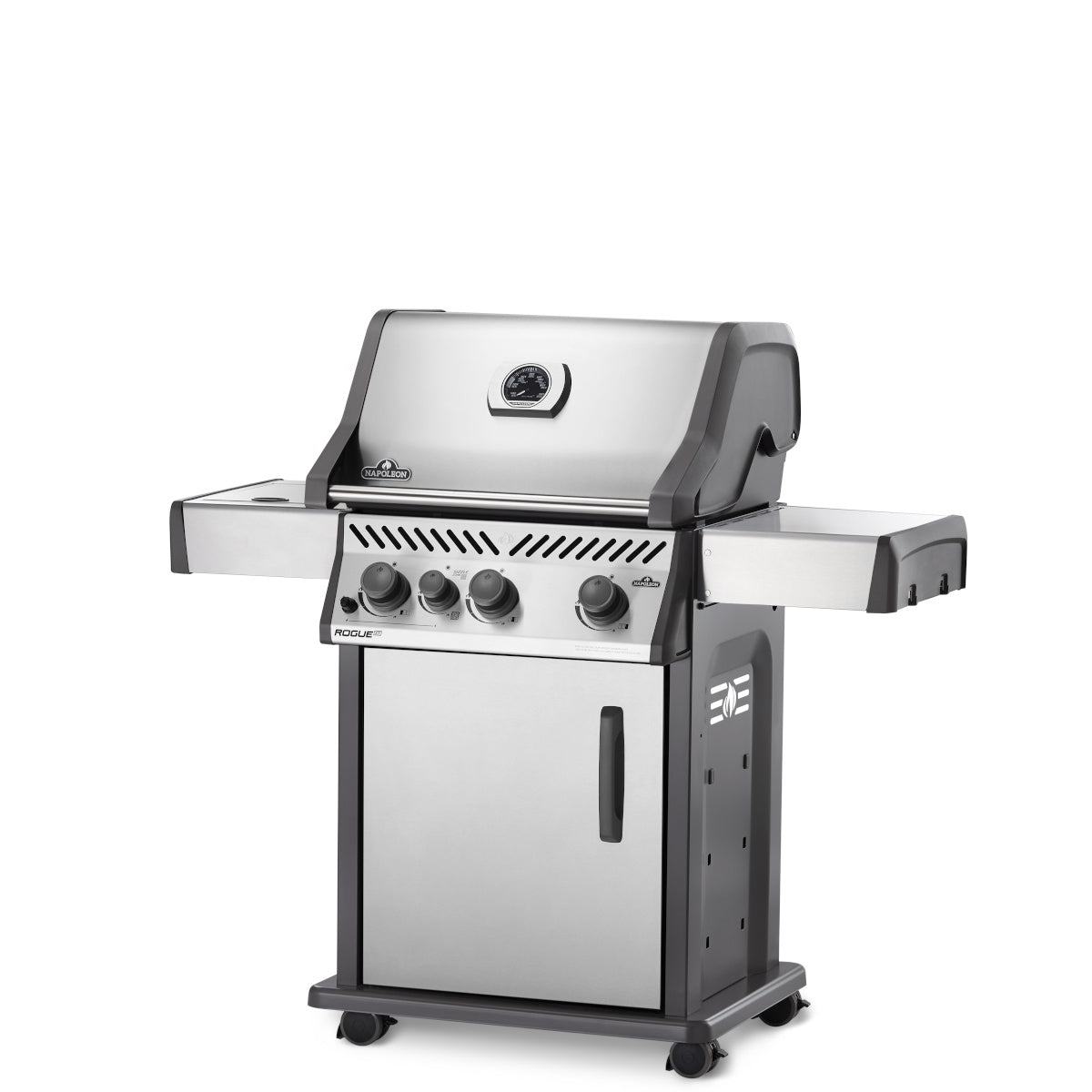 Napoleon Rogue XT 425, mit Sizzle Zone, Edelstahl seitliche Ansicht