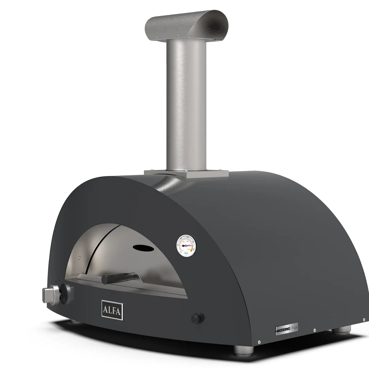 Alfa Forni Moderno 2 Pizze, Holz, Grau seitliche Ansicht