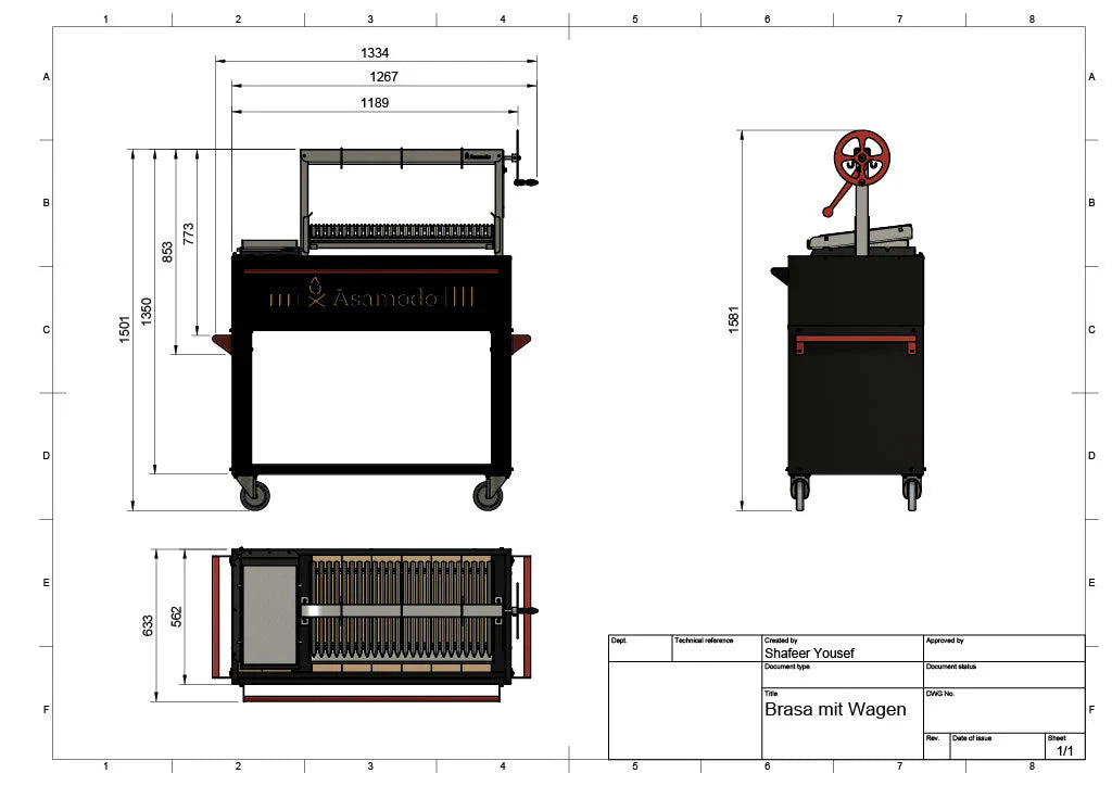 Asamodo Brasa Corten - Argentinischer Asado Holzkohlegrill