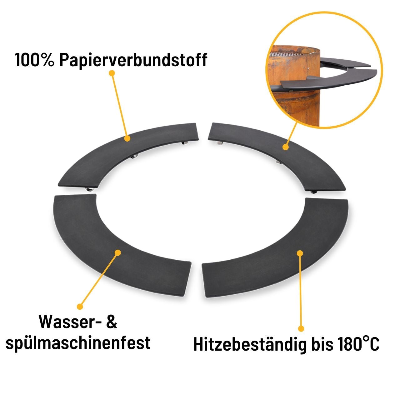 Moesta Bandit FirePlace Ablagebretter PaperPlank schwarz  4 Stück