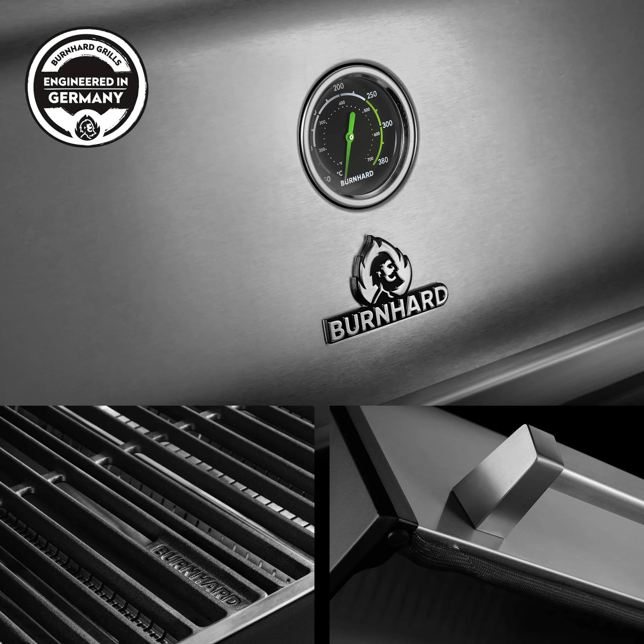 Burnhard Fat FRED Deluxe+ Gasgrill 6-Brenner Edelstahl mit Edelstahlrost Series 4