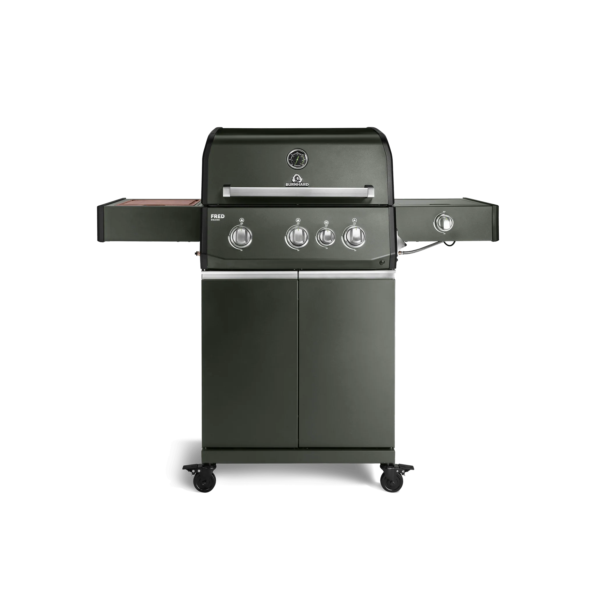 Burnhard FRED Deluxe Gasgrill 3-Brenner Green Edition mit Edelstahlrost Series 4
