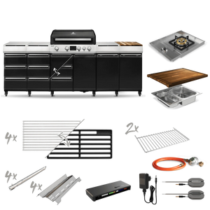 Burnhard GRANT Station - Modularer Gasgrill 4-Brenner mit Türen und Edelstahlrost