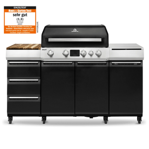 Burnhard GRANT Pro - Modularer Gasgrill 4-Brenner mit Türen und Gusseisenrost