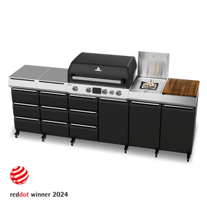 Burnhard GRANT Station - Modularer Gasgrill 4-Brenner mit Schubladen und Edelstahlrost