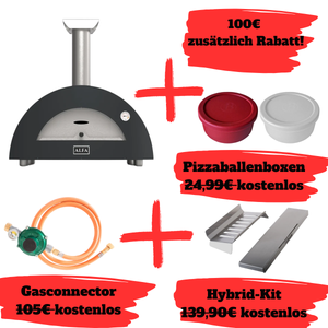 Alfa Forni Moderno 2 Pizze Bundle, Gas/Hybrid, Grau