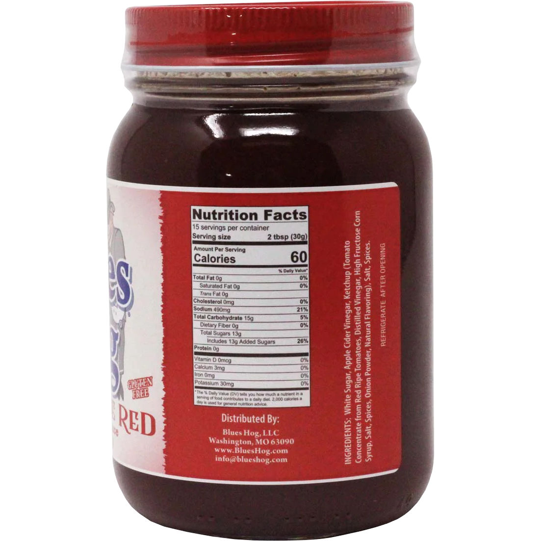 Etiket Nährwerte Blues Hog "Tennessee Red Sauce"