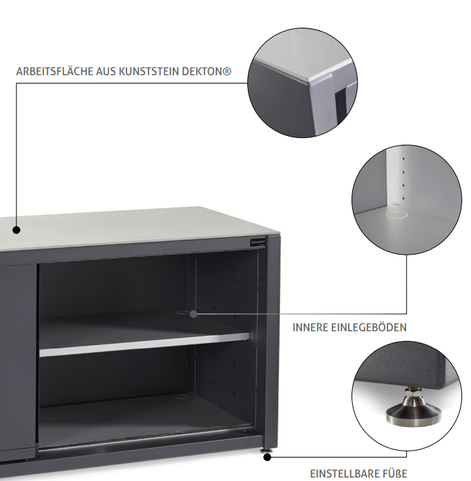 Dukin Outdoorküche Modul CookOUT® GRILL BLANK - für Broil King 420/470/490, frei stehend