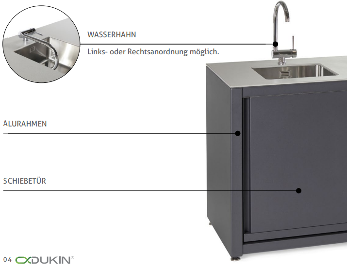 Dukin Outdoorküche Modul CookOUT® GRILL BLANK - für Broil King 420/470/490, frei stehend