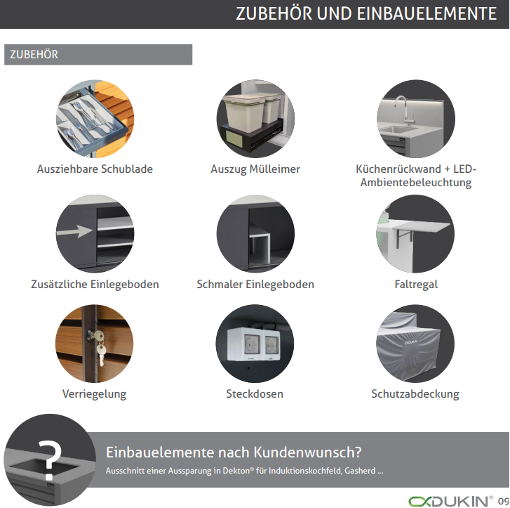 Dukin Outdoorküche Modul CookOUT® GRILL BLANK - für Broil King 420/470/490, frei stehend