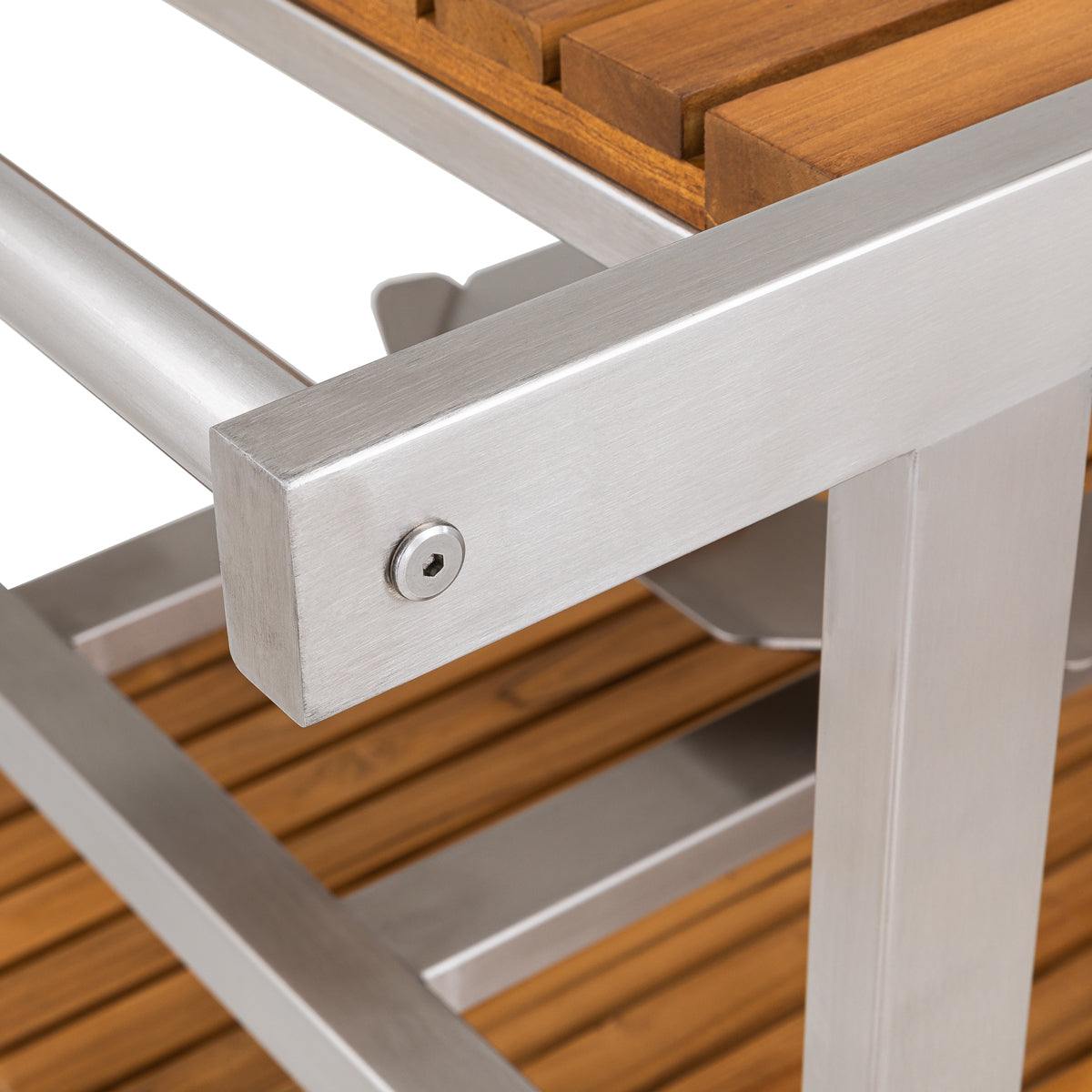 Monolith Buggy aus Edelstahl & Teak, LeChef