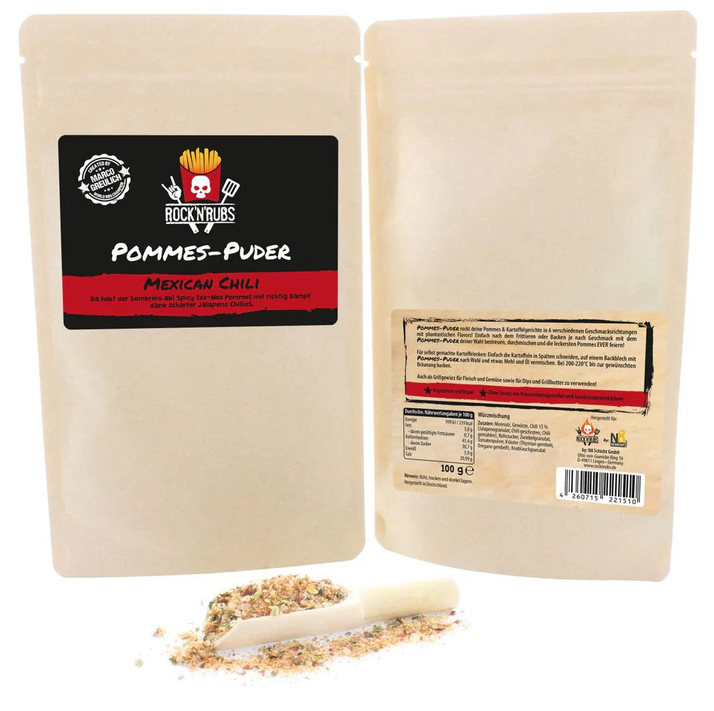 Produktbild Rock 'n' Rubs Pommes-Puder, Mexican Chili, 100g