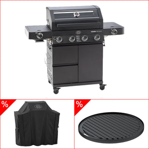 Rösle Videro Pro G4-S Vario+ 50mbar inkl. GRATIS Abdeckhaube und Grillplatte, rund