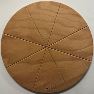 Alfa Pizza Schneidebrett aus Buchenholz Ø 34cm