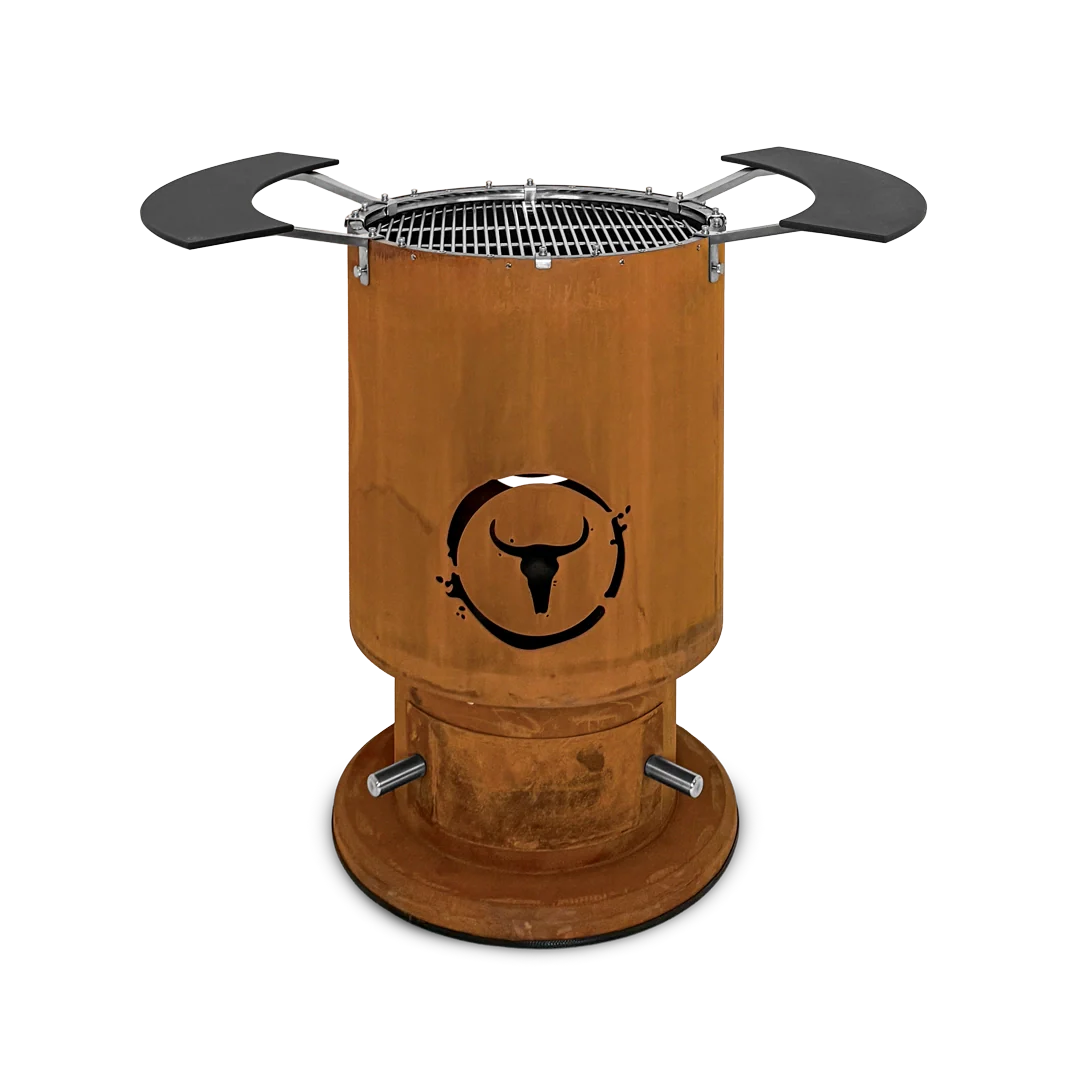 Moesta Bandit 2.0 - corten inkl. Grillrost + 2 Ablagen oben schwarz