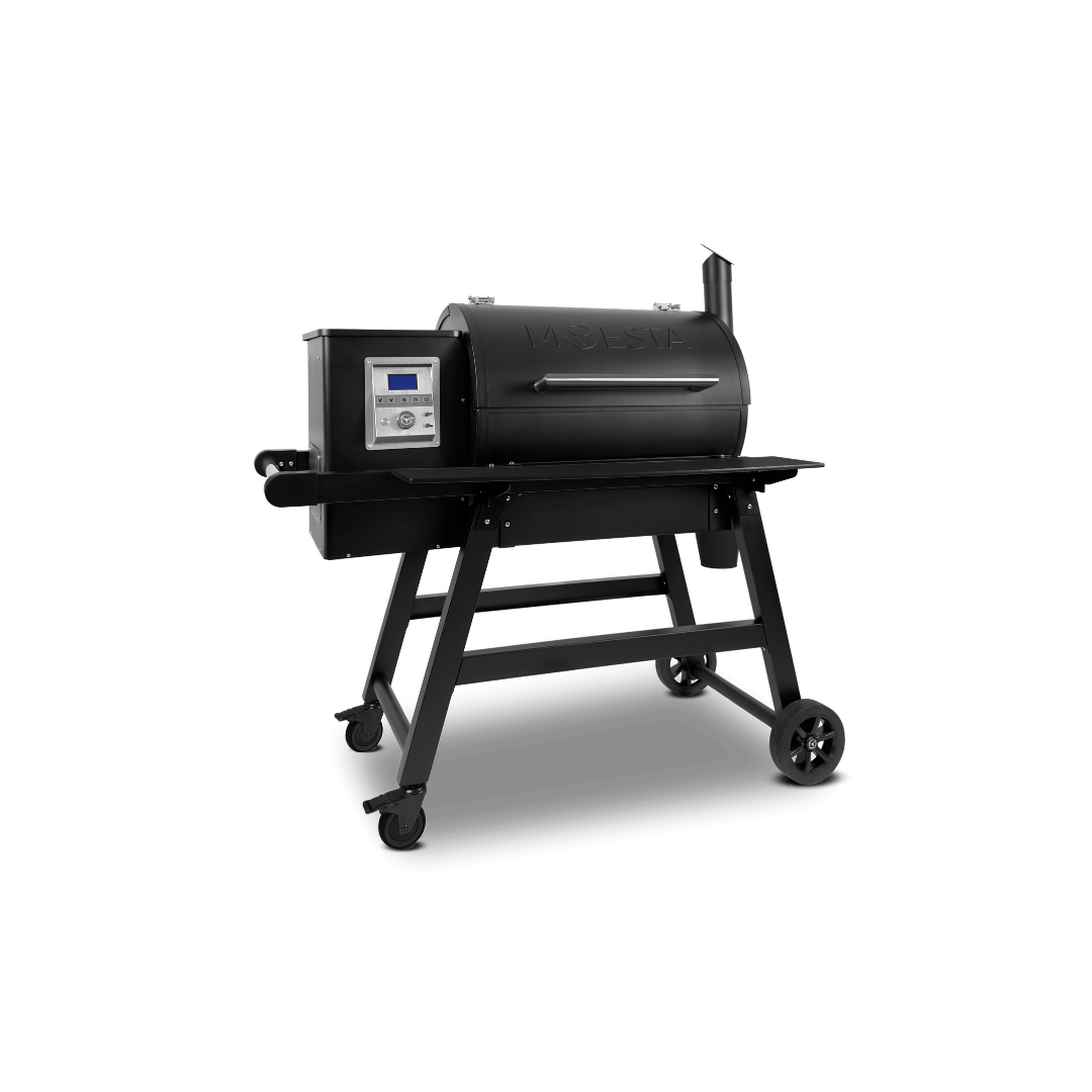 Moesta Sheriff Pelletgrill 2.0 mit schwarzem Ablagebrett| Neuestes Modell