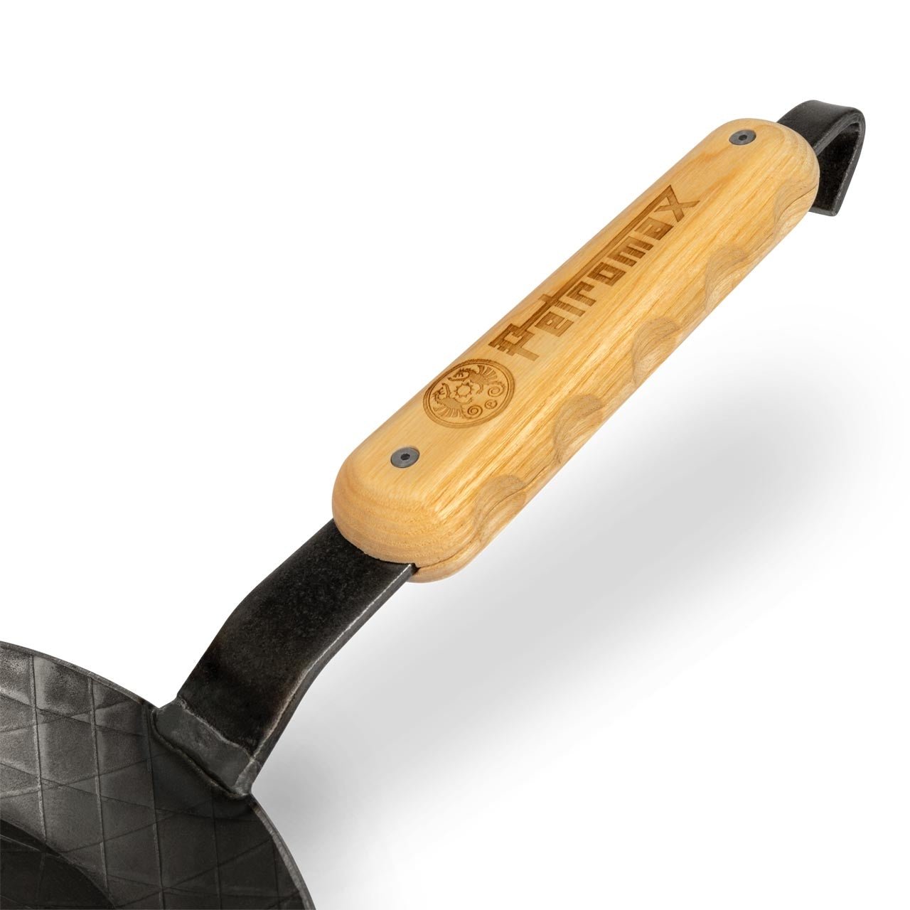 Petromax Holzgriff an Schmiedepfanne
