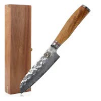 Produktbild Zayiko Damast kleines Santokumesser, "Olive"-Serie